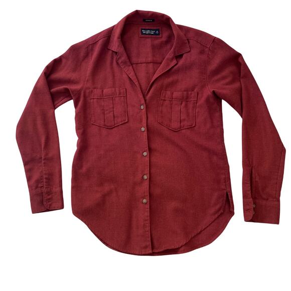Abercrombie & Fitch Rust Long Sleeve Button Down Boyfriend Shirt - xs - Picture 6 of 9
